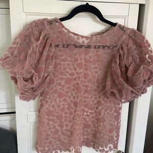 Elegant Pink Puff Sleeve Top